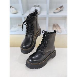 [코디엘루]라운드 통굽 레이스업 워커 부츠 5cm CDSP501020