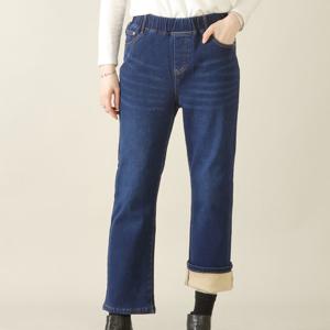 애비뉴투지 엄마옷 양 털 기모 보아털 허리밴드 두툼한 겨울 청바지 P12546