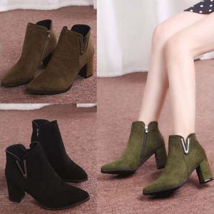 여성부츠 558 여성앵글부츠 V자장식 스웨이드여성부츠