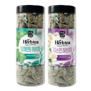[녹차원] 향기담은 허브차 60T 2종 (페퍼민트+쟈스민)