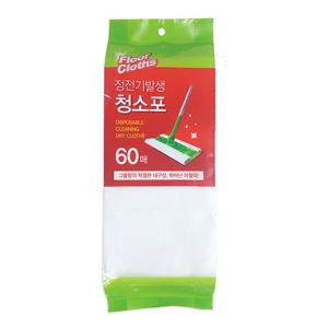 국산 정전기발생청소포 60매(205x290mm) 정전기청소포 정전기포