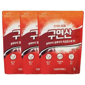 슈가버블 구연산 대용량 1kg x3