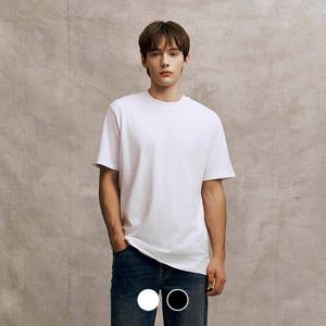 [지오다노]남성 사이드 슬릿 오버핏 레이어드용 롱 반팔 티셔츠 024900/01024900