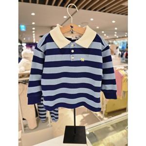 [블루독베이비] 25 FW(블루)스트라이프 스웨트셔츠(45A1933401)유아 등원 백일 돌 선물 조카 아가옷 간절기