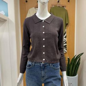 클리지 DP01 카라 세미 크롭 가디건 니트 CP6WKC05