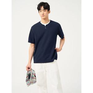 [빈폴멘]레이어드 라운드 반소매 티셔츠 - 네이비 (BC5342C11R)