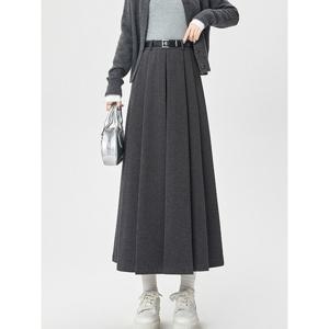 [예쎄][예쎄] 소프트 모직 기모 플리츠 롱스커트  S4WSK006A