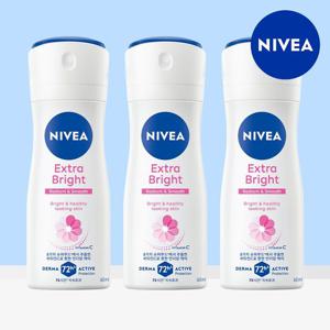 니베아 데오드란트 스프레이 엑스트라 브라이트 60ml 3개