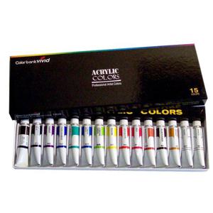 비비드 아크릴물감 12ml 15색 세트 K