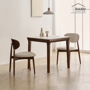 라로퍼니처 보나 800 포세린 통 세라믹 2인 식탁 세트 월넛 (식탁+의자2)