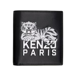 25 FW 겐조 남성 블랙 미니 겐조 파리 바시티 폴드 지갑 252387M164001