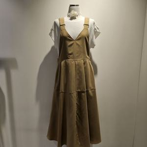 [나인스텝]플레어 멜빵 원피스N25NO5302