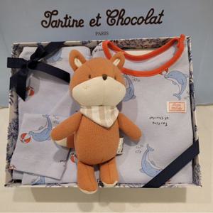 쇼콜라 돌고래슬림상하복여우애착인형세트 (TNPRXS609A)남아봄실내복출산백일돌두돌선물