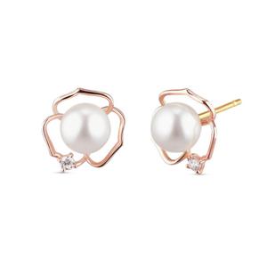 [도로시] 14k 스와진주 꽃송이 귀걸이