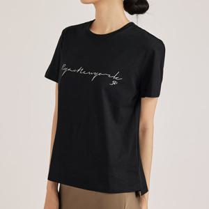 [리안뉴욕][리안뉴욕] 레터링 자수 쿨스판 티셔츠