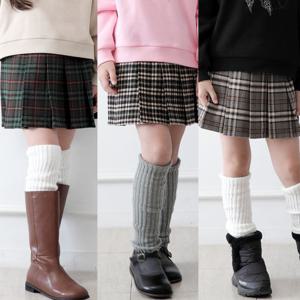 [모데쯔]주니어 겨울 베이직 모직 체크 스커트 10대 스쿨룩 행사