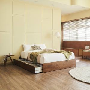 [에몬스]빌라드우드 무헤드 원목 침대 프레임 Q/K(매트별도)