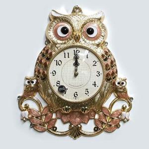 [무료배송] 대형 부엉이대 금도금 무소음 벽시계 벽걸이 선물