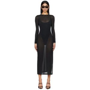 25 FW 쿠레주 여성 블랙 세컨드 스킨 맥시 드레스 241783F055003