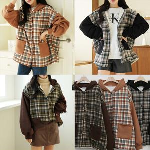 나야홍 / 위쉬몰 PO 배색체크기모후드자켓(K686H601) 빅사이즈