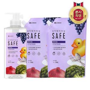[빠른배송] 세이프 천연미네랄 주방세제 오리지널 용기 720ml+리필1000ml*2개