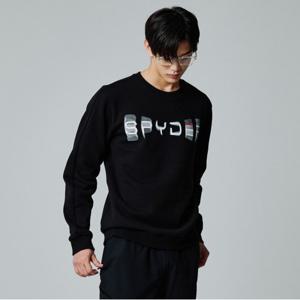 [스파이더] 공용 스머지 레터링 로고 기모 맨투맨 티셔츠 SPJPCNRL311UBLK