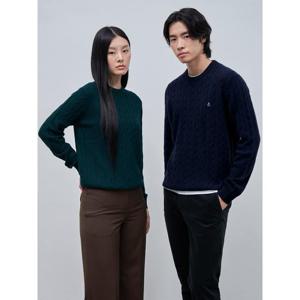 [빈폴멘] [Essential] 울 캐시미어 혼방 케이블 니트  네이비 (BC4951E05R)