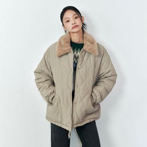 [랩]인조퍼카라 뽀글이안감 누빔 패딩(AQ4PDM80)