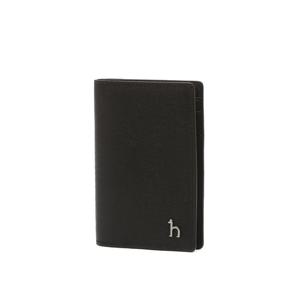 [헤지스]HJHO6E615BK_남성 블랙 솔리드 소가죽 카드지갑