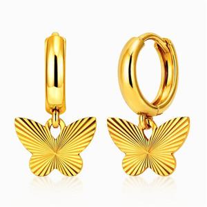 [한국금다이아몬드] 순금 24K 귀걸이 원터치 마벨 컷팅 나비