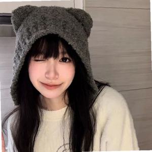 여성 곰돌이비니 여성비니 겨울여자모자 여행용캡