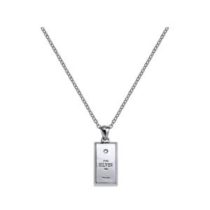 [티르리르]실버바 화이트 스몰 펜던트 체인목걸이 HPGSVW00002M