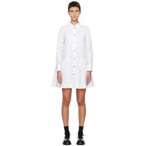 25 FW 가니 여성 화이트 스프레드 칼라 미니 드레스 241144F052017