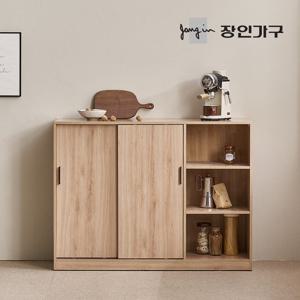 장인가구 아망드 슬라이딩 1200 주방 선반 수납장 그릇 장식장 홈카페장
