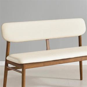 우아미가구 미하 원목 PU 가죽 2인 벤치 의자