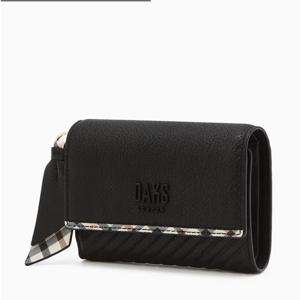 [닥스핸드백] 블랙 로고장식 소가죽 반지갑 DCWA6E222BK