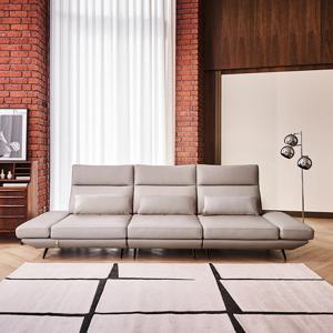 [다우닝] 프리움 3.5인 스윙 전체 통가죽 소파