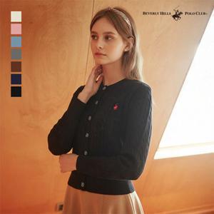 [폴로클럽][TAG가133,000원] 여성 로고버튼 케이블 니트 가디건 TK030 _