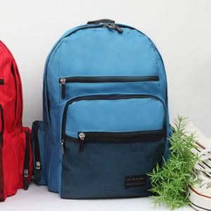 블루- 활용도 높은 학생 백팩 메쉬 포켓 캐주얼 백백