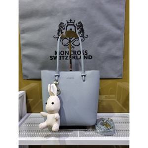 [몽크로스]BEST 토끼인형키링 포인트 토트백 WT68510(스카이블루