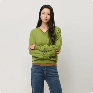 [시슬리]울 브이넥 니트SAKP33561