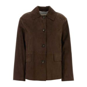 에스막스마라 버튼 클로저 노치 칼라 스웨이드 재킷 2619441011