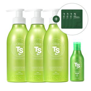 [티에스] TS 올리브 트리트먼트 500g 3개 + 프리미엄 TS 샴푸 100g 1개