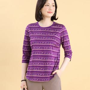 애비뉴투지 엄마옷 산책로 실켓 면 스트라이프 티셔츠 A08033