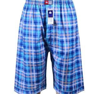 백곰 남자 8부 면파자마 핏감 체크 홈웨어 어른 바지