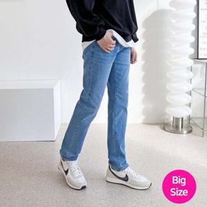 SIN 800-44남자빅사이즈스판슬림일자라이트블루청바지 남성하의 남자하의 청바지 빅사이즈 빅사이즈청바지 스판청바지 슬림 일자청바지