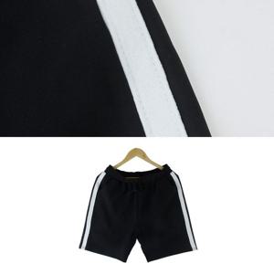 여자트레이닝바지 남녀공용 굵은줄 5부 트레이닝반바지 OM-200446