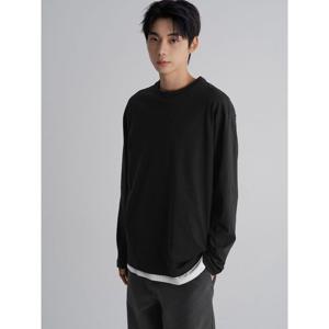 (455841LY15) [에잇세컨즈] 캐주얼 코튼 베이직 긴소매 티셔츠  블랙