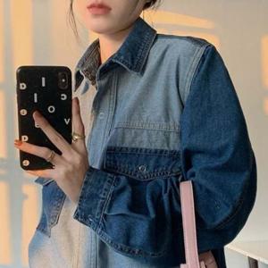 청남방 주머니배색 데님셔츠 G125602 셔츠 여성남방