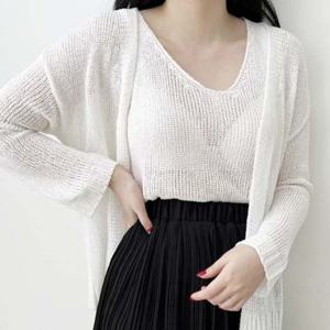 나시 가디건 니트 세트 시스루 자켓 DJJ1014